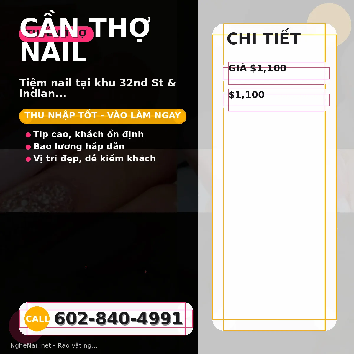 TIỆM NAIL PHOENIX CẦN TUYỂN THỢ GẤP – THU NHẬP ỔN ĐỊNH, MÔI TRƯỜNG TỐT