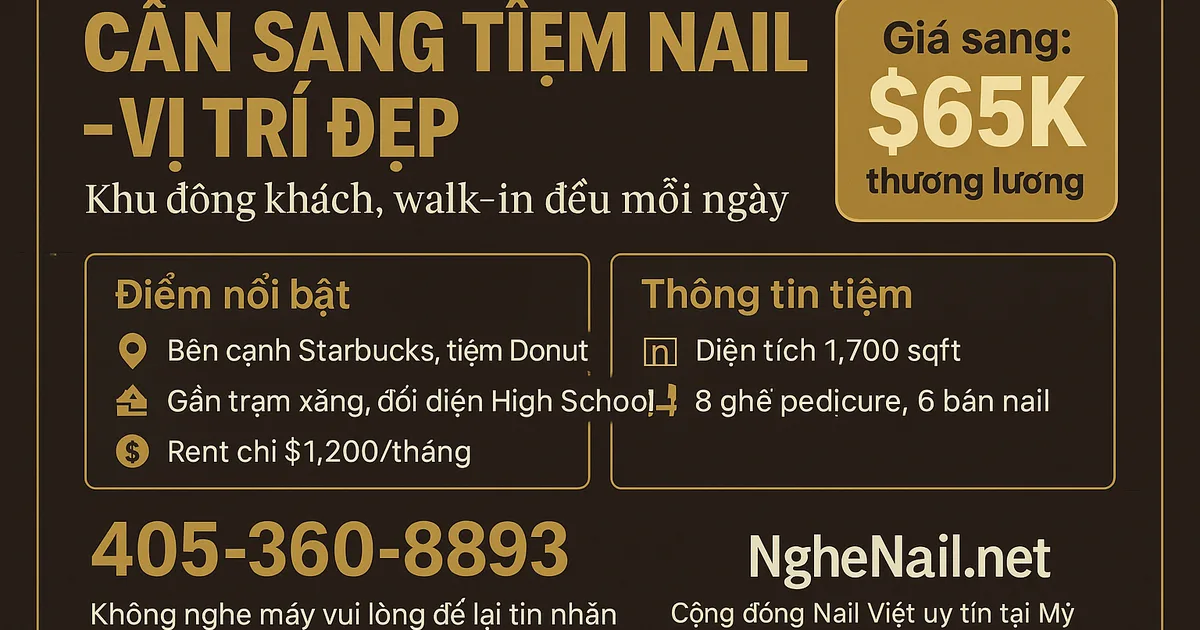 CẦN SANG TIỆM NAIL – LOCATION ĐẸP