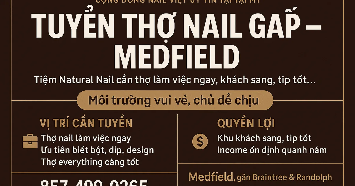 TUYỂN THỢ NAIL GẤP – MEDFIELD