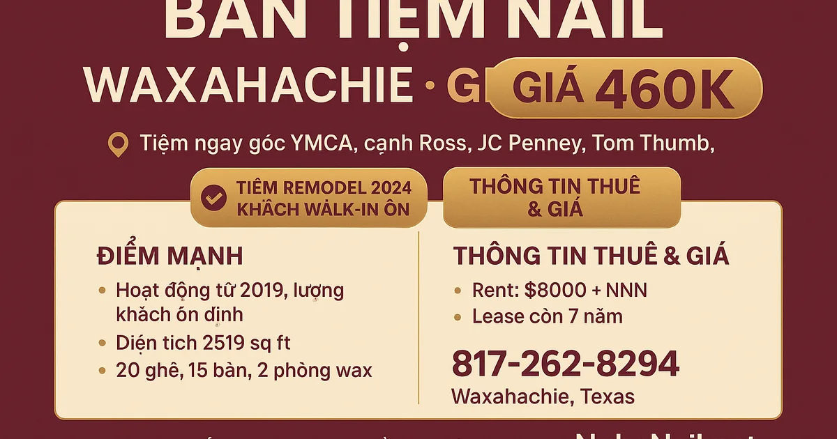 Cần bán tiệm nail