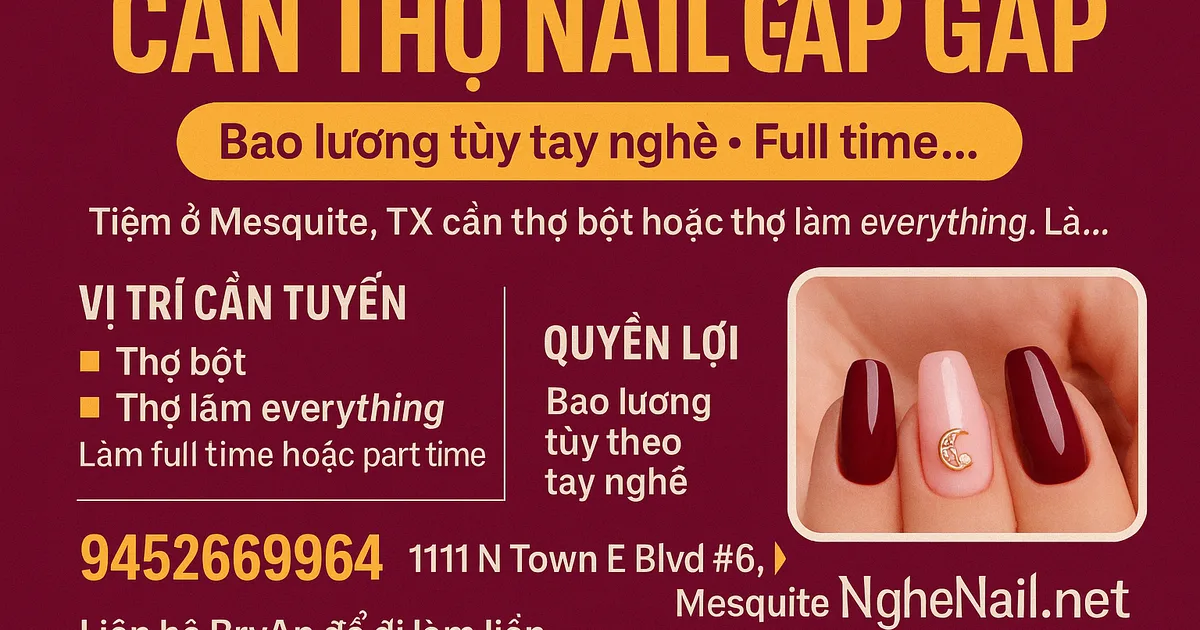 CẦN THỢ NAIL GẤP GẤP