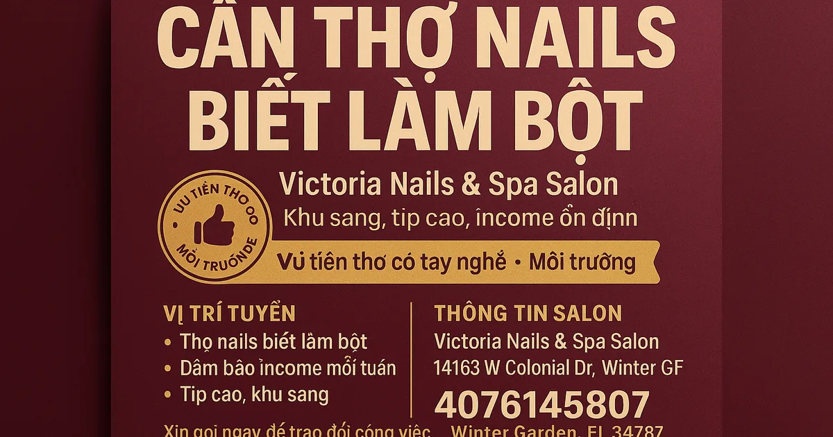 Cần thợ nails