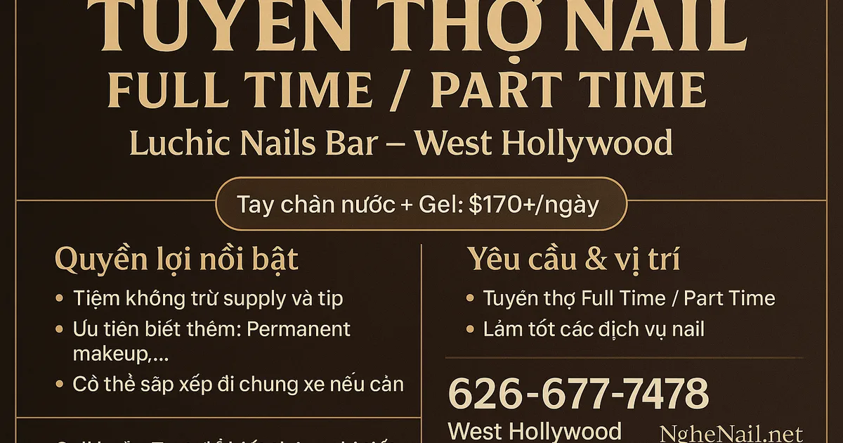 Hiring Fulltime /Parttime nail tech
