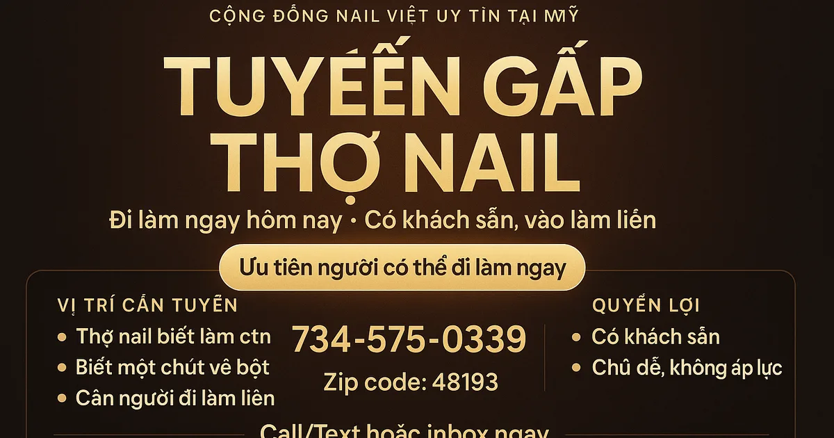 Tìm Thợ Nail