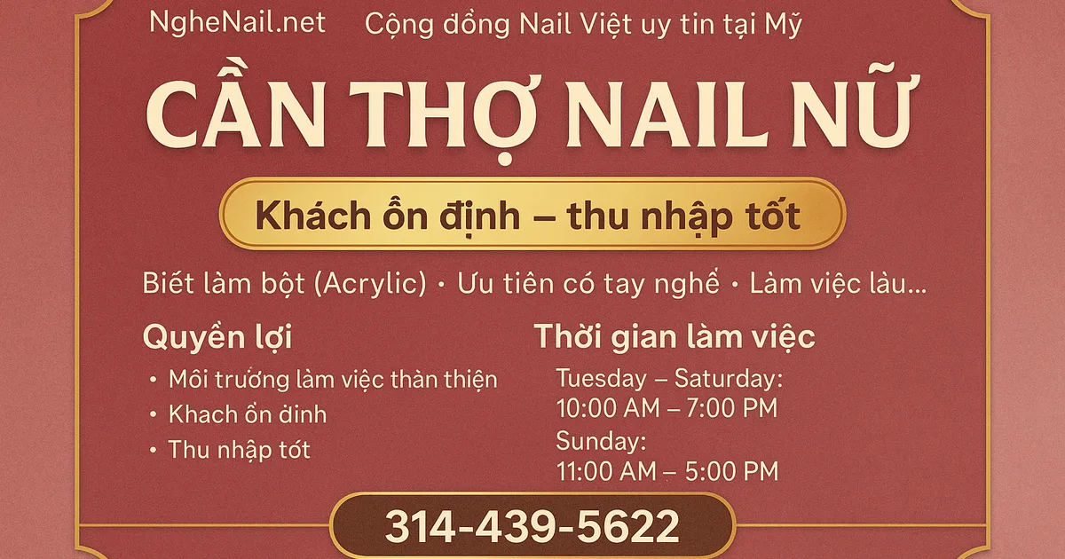Cần Thợ Nail Nữ
