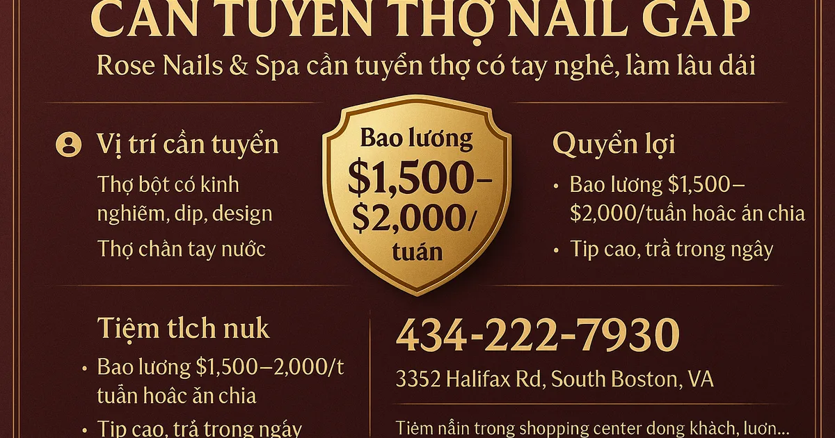 CẦN TUYÊN THƠ NAIL GẤP