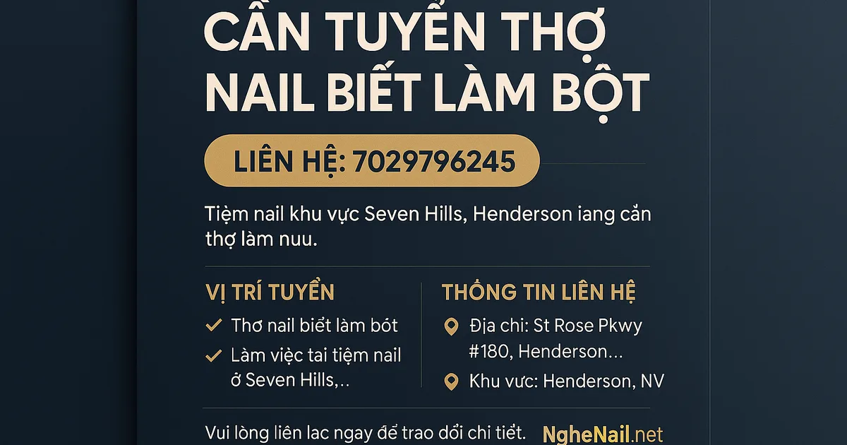 Cần thợ nail