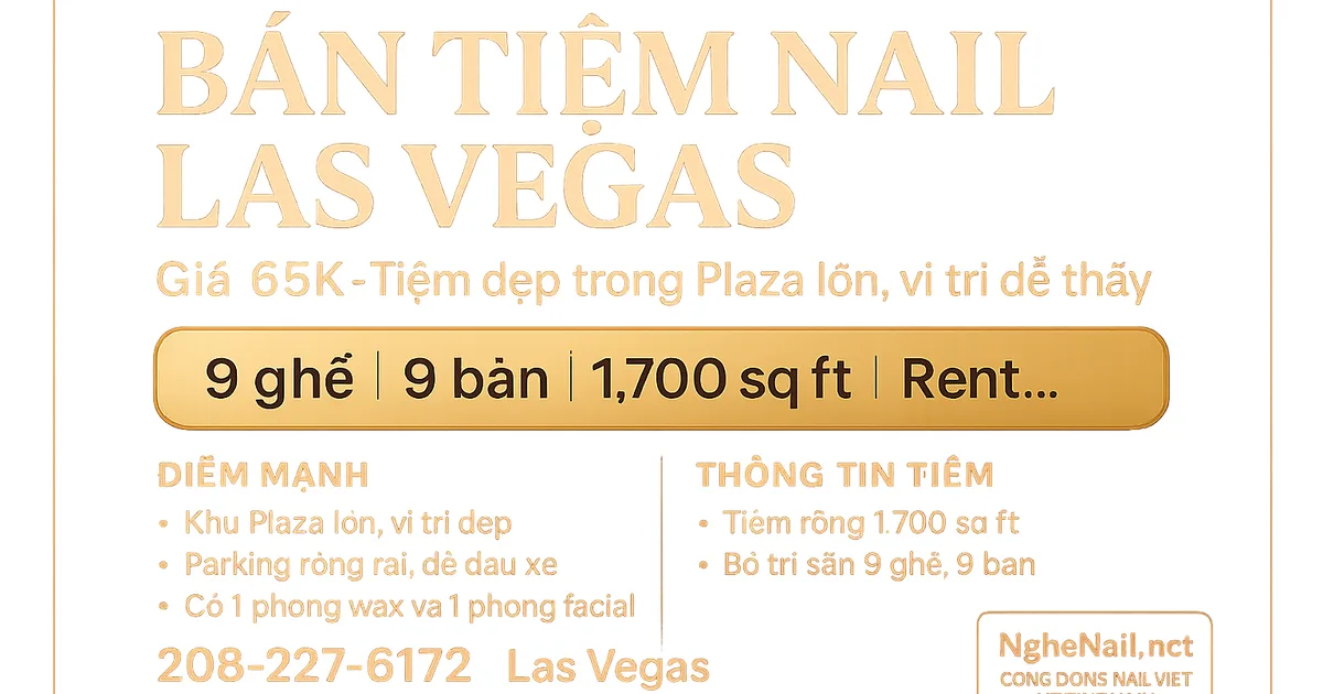 Bán Tiệm Nail ở Las Vegas! Giá 65k