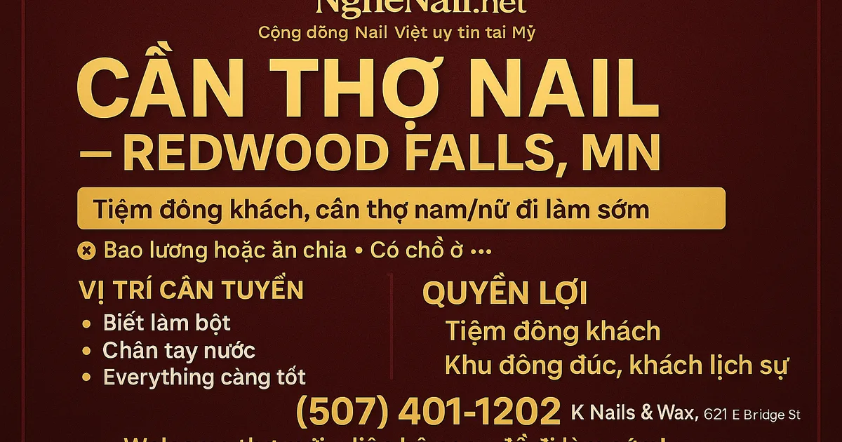 CẦN THỢ NAIL – REDWOOD FALLS, MN