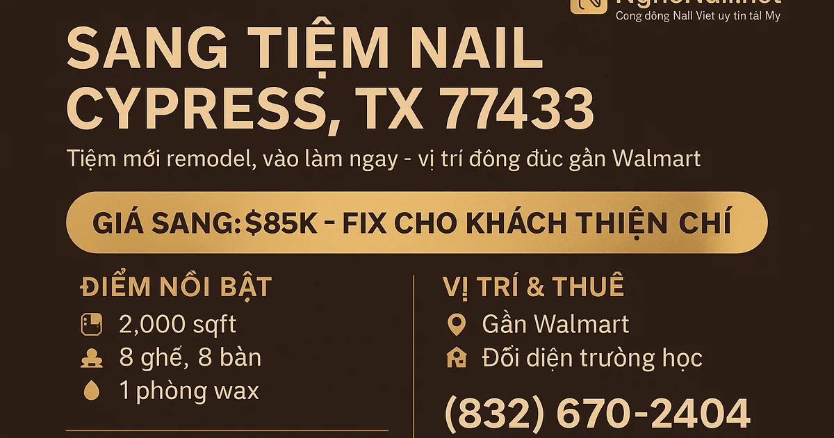SANG TIỆM NAIL – CYPRESS, TX 77433